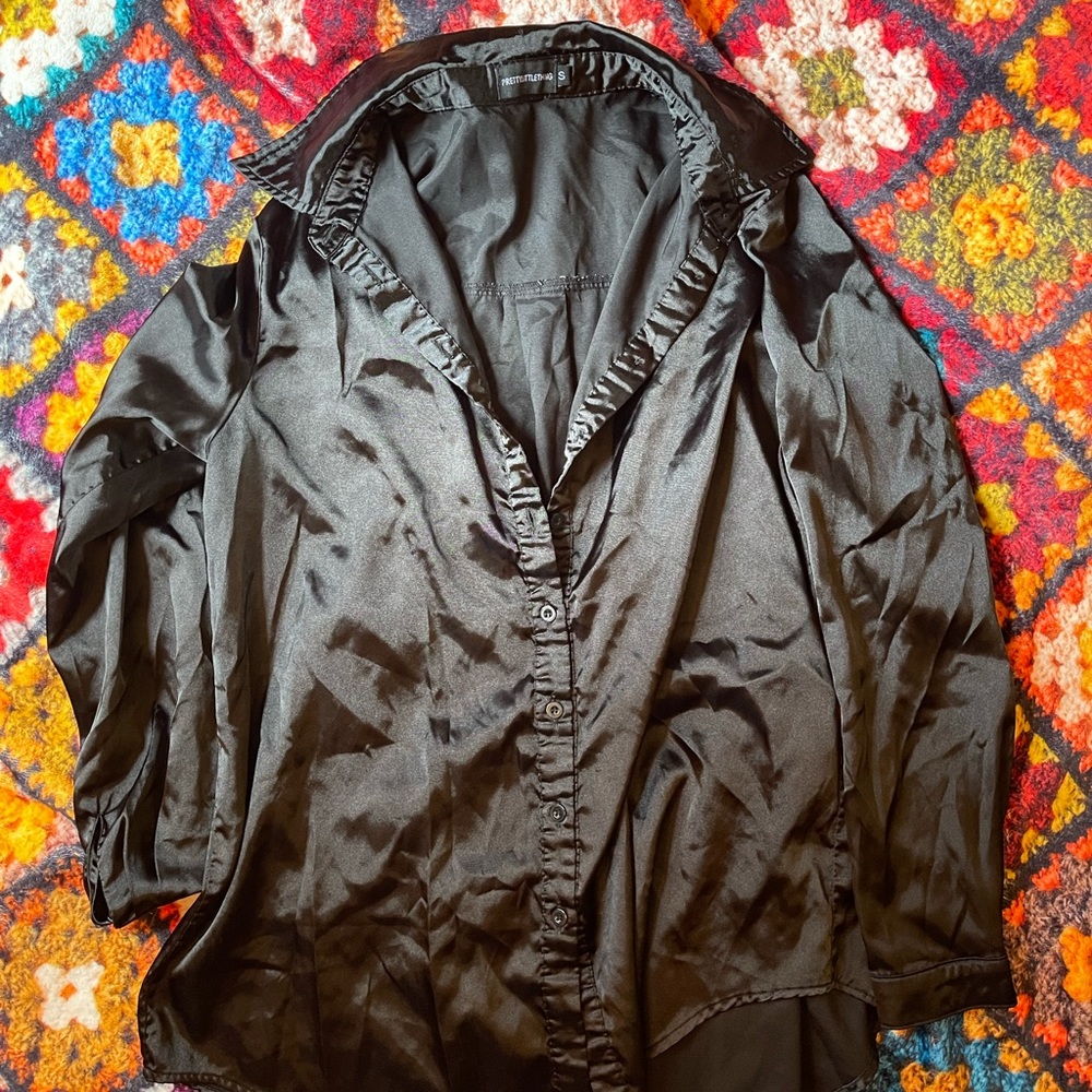 satin oversized blouse